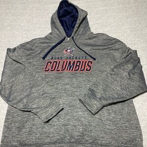 Columbus Blue Jackets Hoodie Mens XXL Gray NHL Hockey Embroidered Sporty 2XL